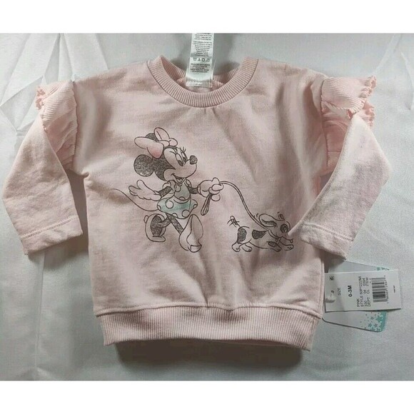 Disney Baby Minnie Mouse Sweater Girls Size 0-3 Months Pink - Picture 1 of 3
